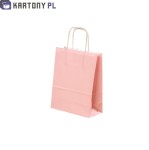 Torby jasny róż papierowe 180x80x225 mm 25 sztuk