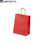 Torby czerwone papierowe 180x80x225 mm 25 sztuk