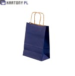 Torby granatowe papierowe 180x80x225 mm 25 sztuk