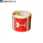 Etykieta Nie Rzucać 100x100 mm 100 sztuk