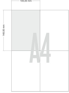 Etykieta 105x148 mm A4, 400 sztuk, arkusz 100 sztuk