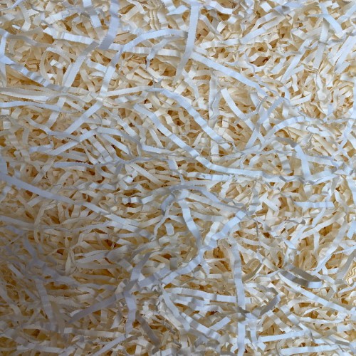 Wiórki do pakowania, w kolorze kości słoniowej, niepylące, lekkie