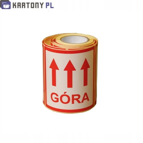 Naklejki ostrzegawcze góra, 100x100 mm, 100 sztuk