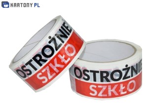 Taśma klejące "Ostrożnie szkło"