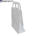 Torba papierowa biała, średnia, rozmiar 320x160x400 mm, 50 szt., FSC