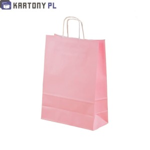 Torby jasny róż papierowe 240x100x320 mm 25 sztuk