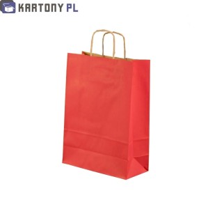 Torby czerwone papierowe 240x100x320 mm 25 sztuk